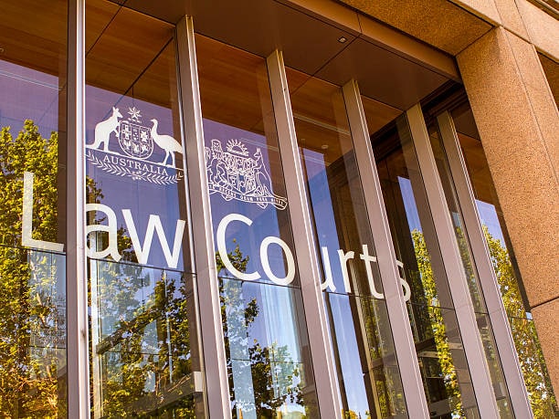 Exterior of NSW Law Courts building.